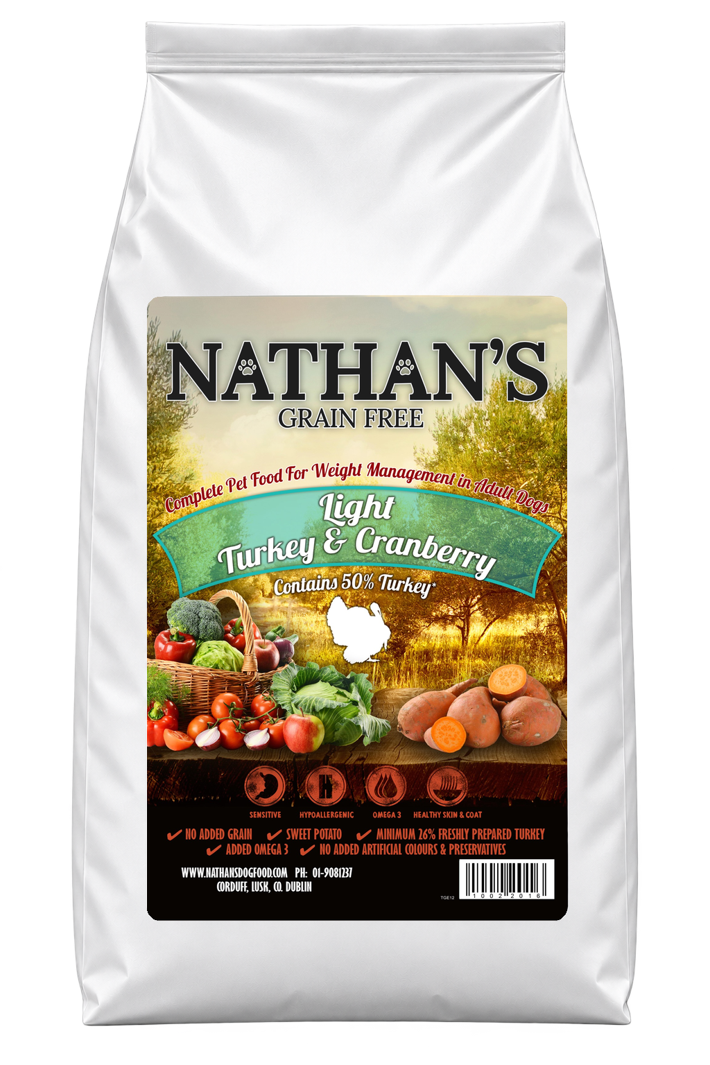 Light Turkey and Cranberry 12kg bag